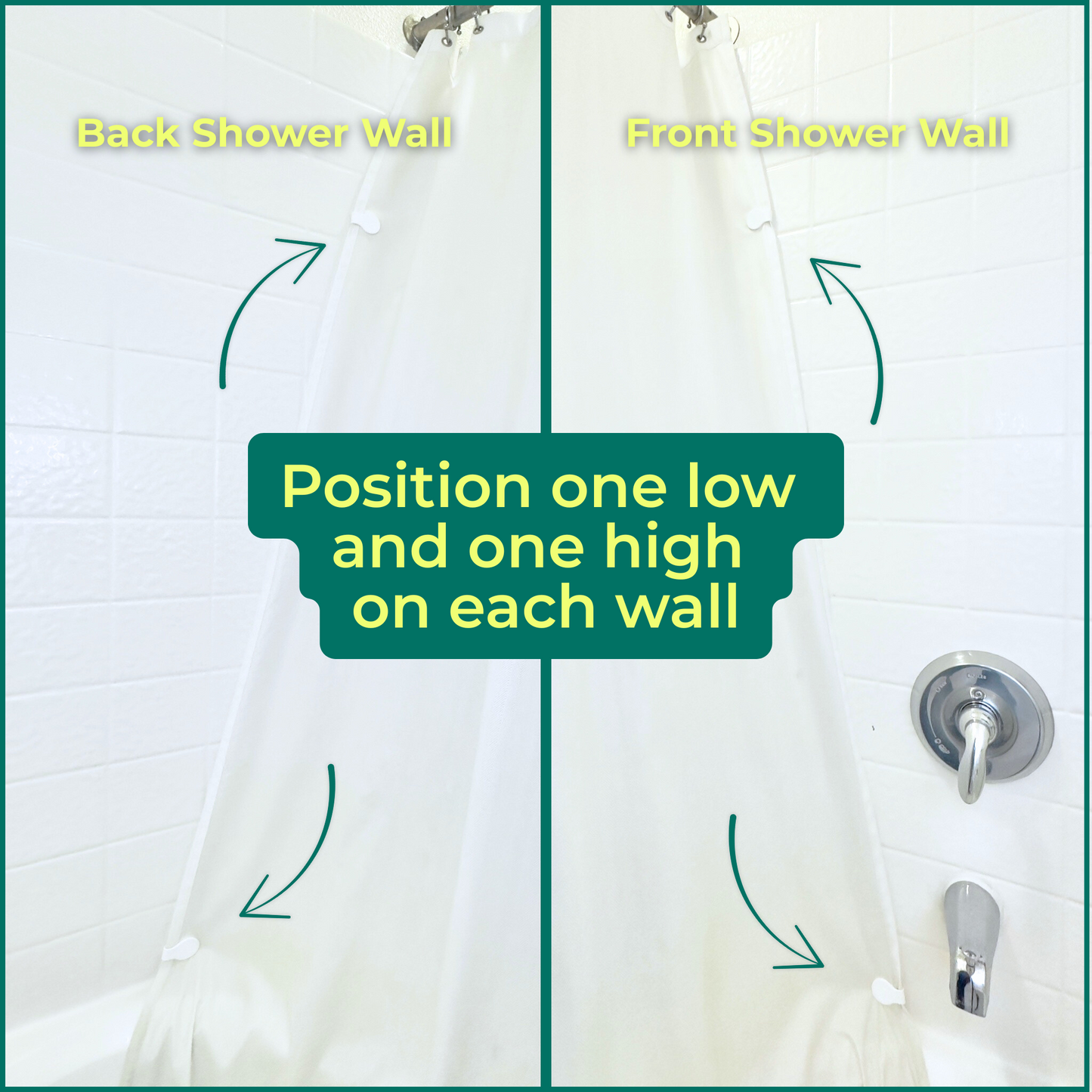Shower Curtain Keeper 4 pack Bright White