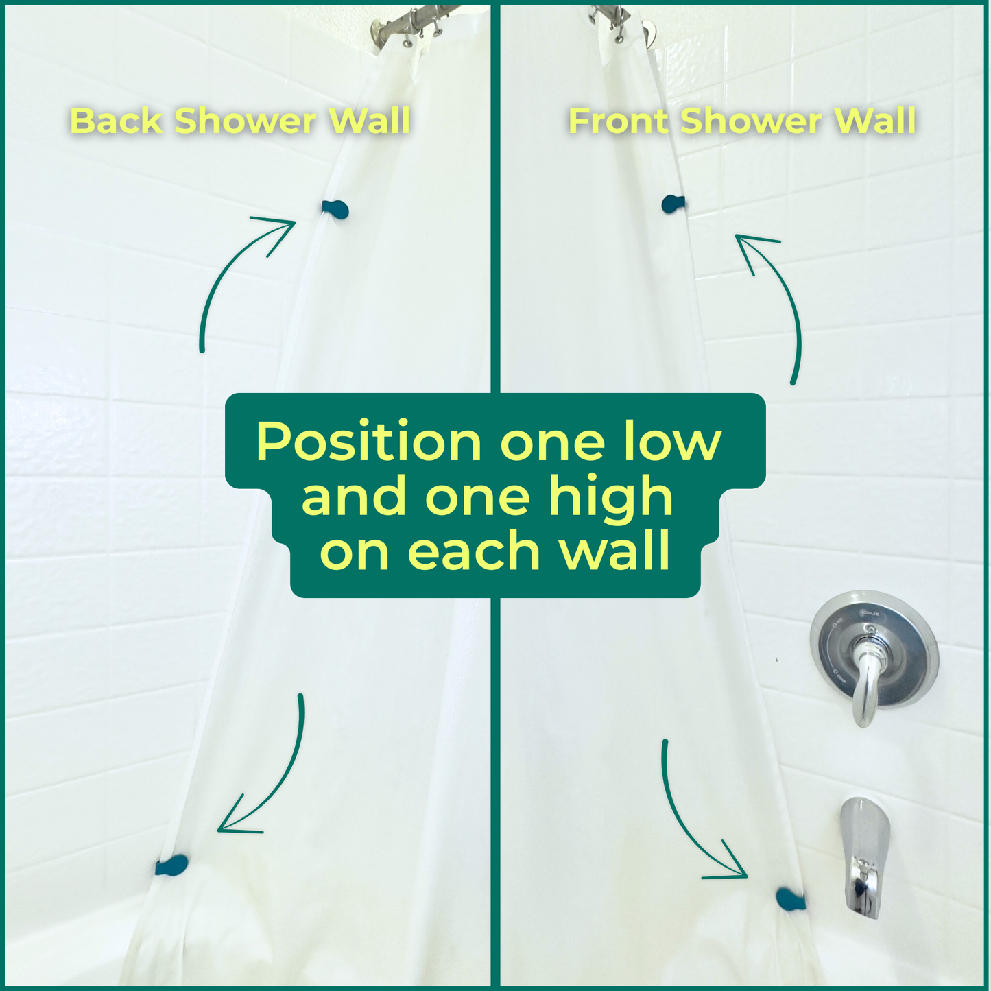 Shower Curtain Keeper 4 pack Biscay Bay Blue