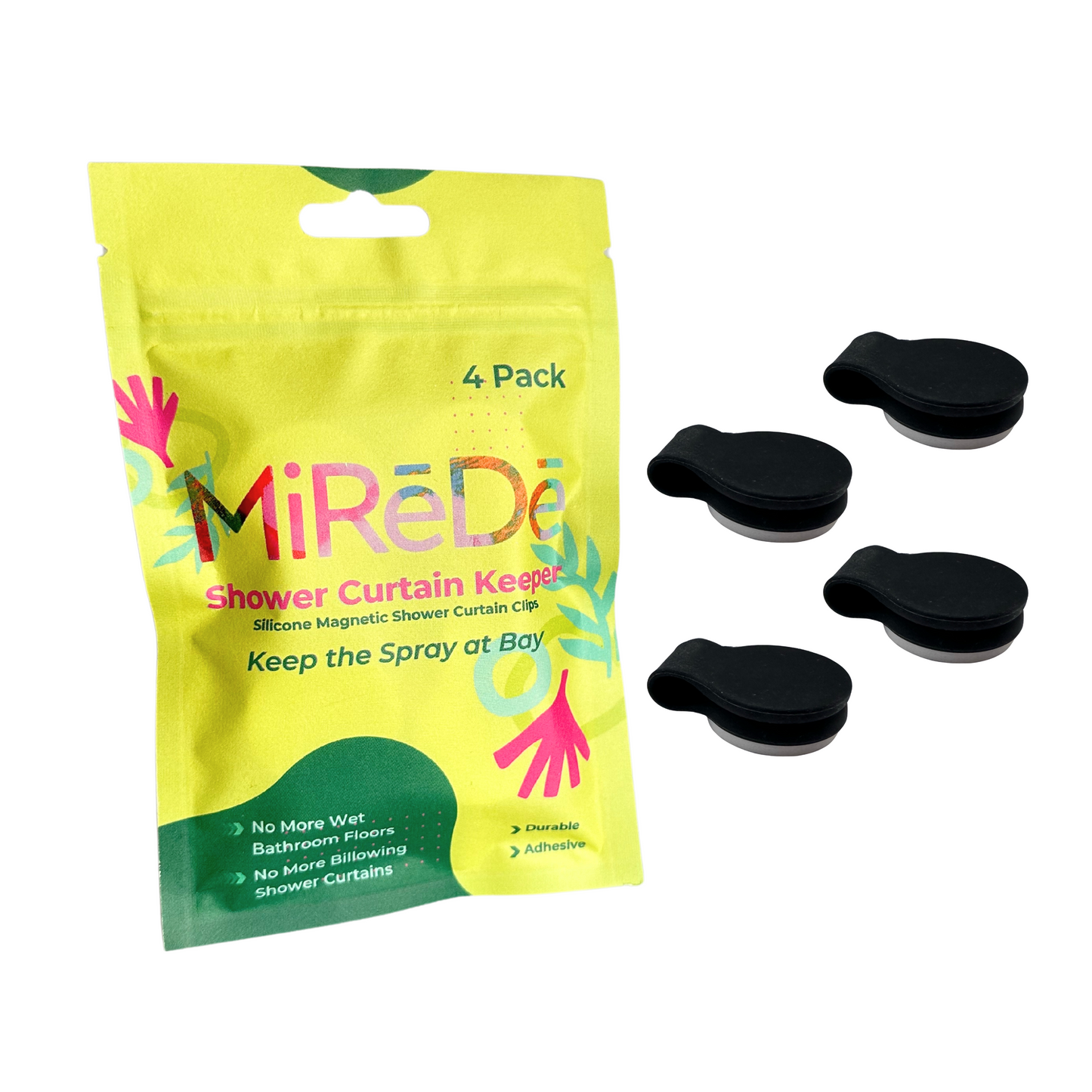 Shower Curtain Keeper 4 pack Black
