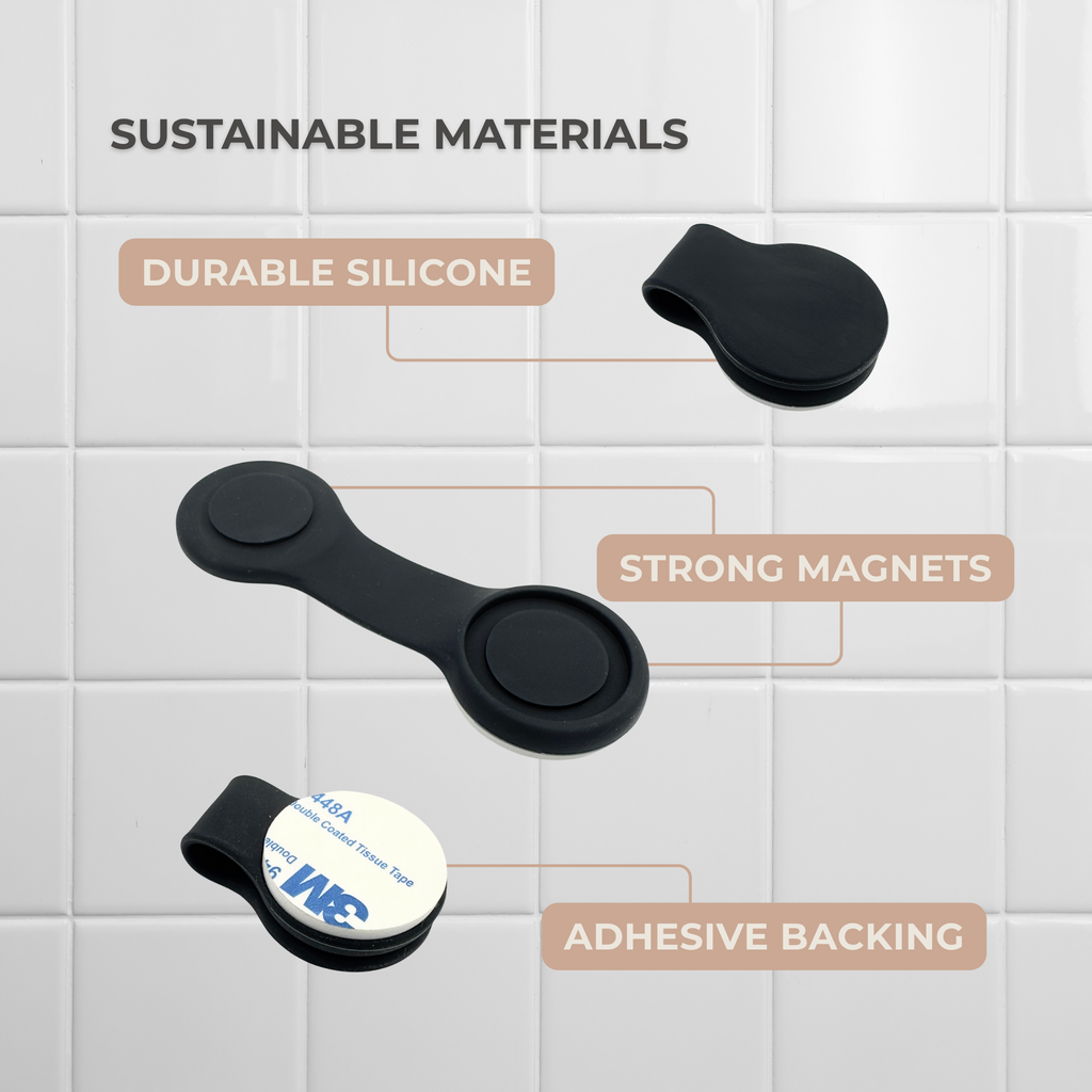 Shower Curtain Keeper Black - 3 pack