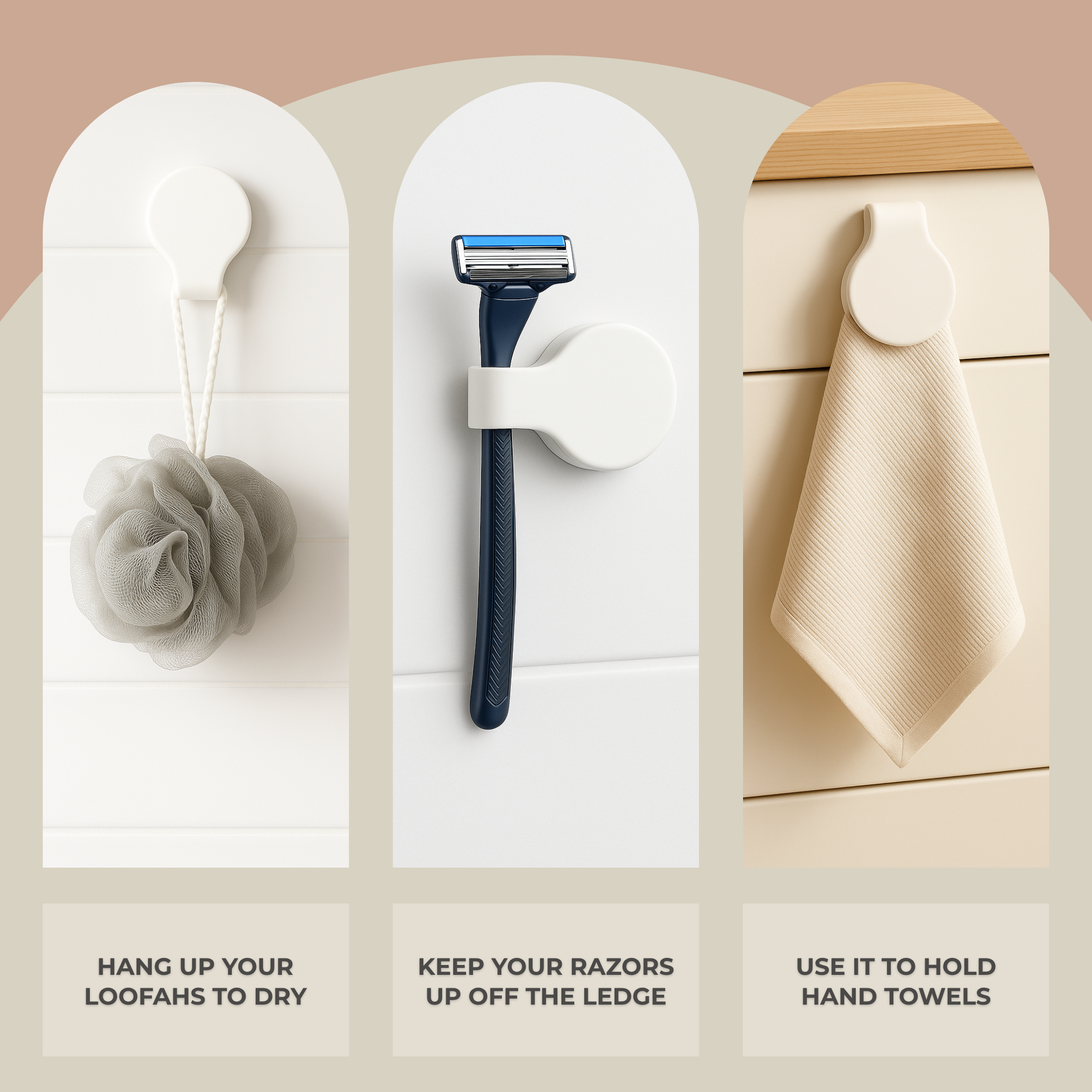 Shower Curtain Keeper Bright White - 3 pack