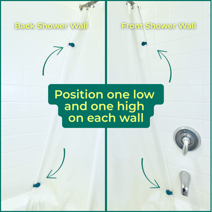 Shower Curtain Keeper 4 pack Biscay Bay Blue