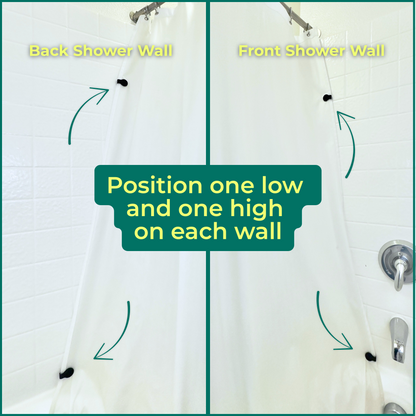 Shower Curtain Keeper 4 pack Black