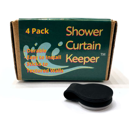 Shower Curtain Keeper 4 pack Black