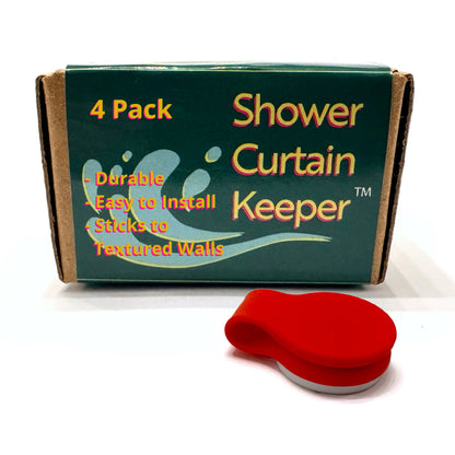 Shower Curtain Keeper 4 pack Brilliant Red