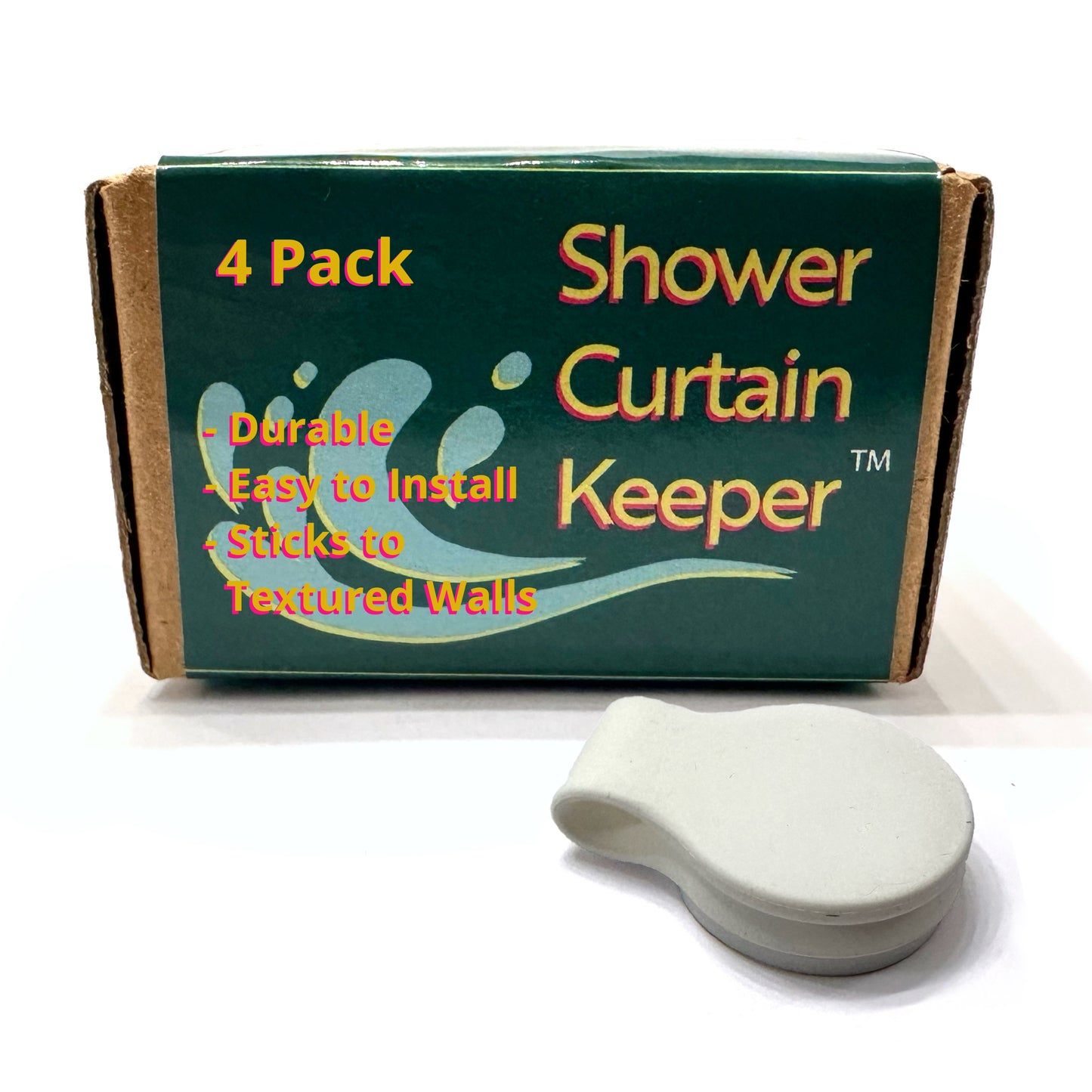 Shower Curtain Keeper 4 pack Bright White