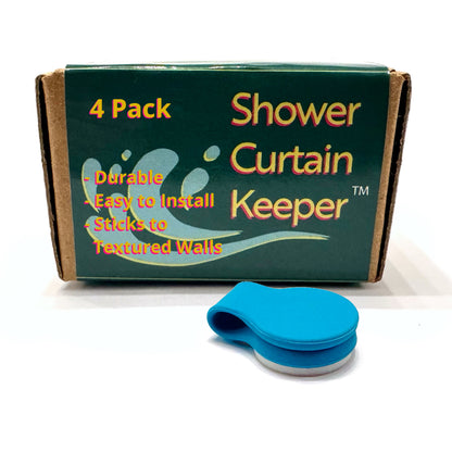 Shower Curtain Keeper 4 pack Capri Blue